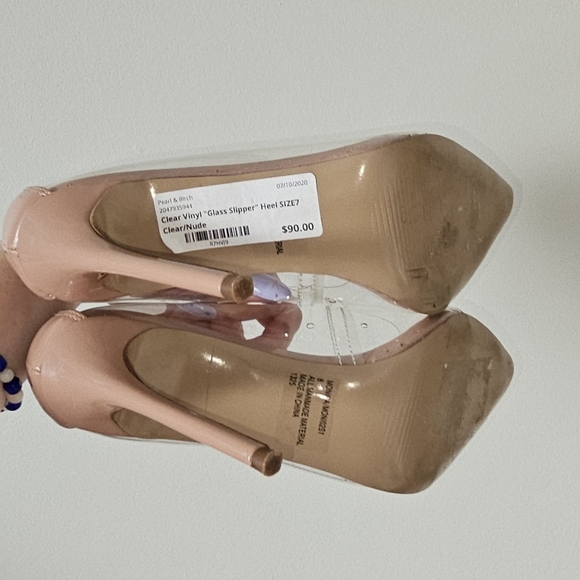 Steve Madden monica Clear and Nude Heels Size 7 glass slippers Cinderella - Picture 6 of 6
